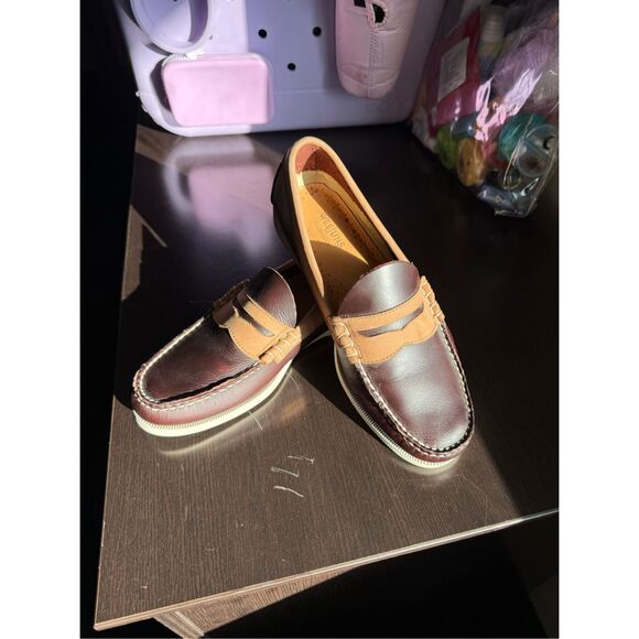 G.H. Bass Weejuns Tan & Brown Mens Sz 9 Loafers EUC - Picture 4 of 8